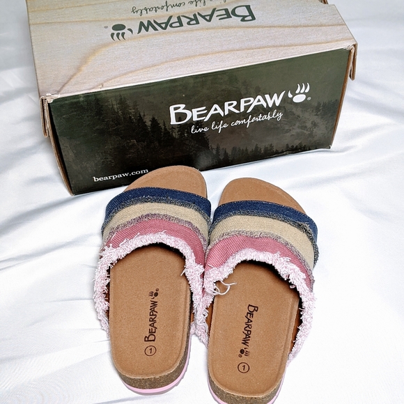 NWT BearPaw Sandals Girls Size 1 - Picture 2 of 5